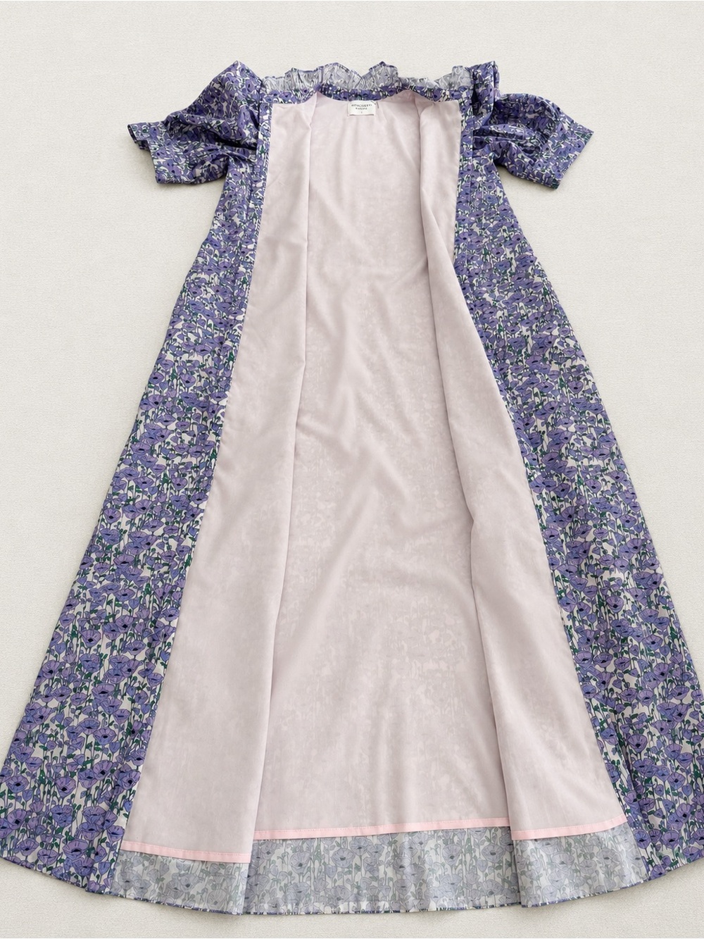 Hyacinth House Purple Poppies Louisa Maxi Dress M Cotton - Picture 9 of 14